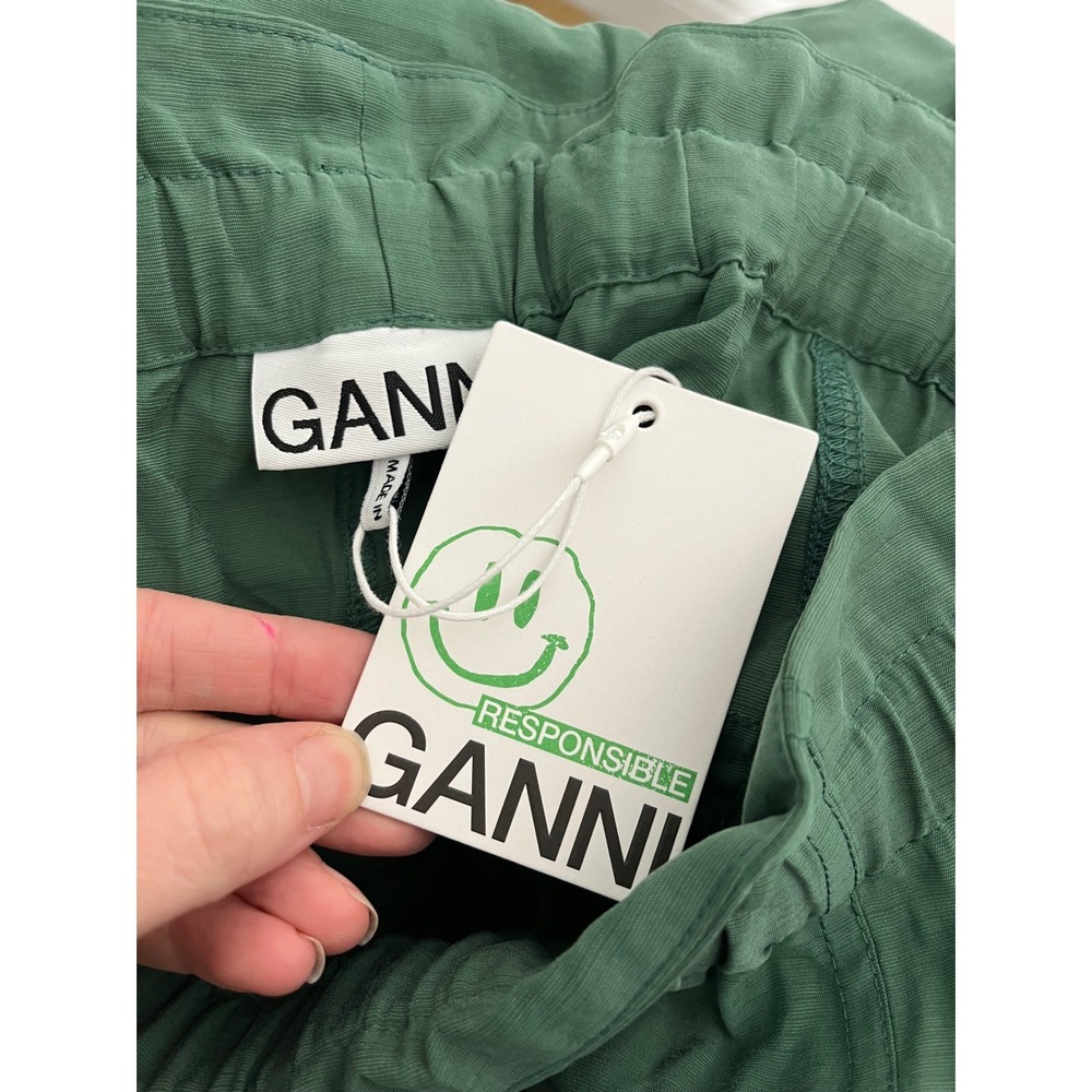 GANNI Paperbag Waist Cargo Pants Tie Cuff - Picture 9 of 16